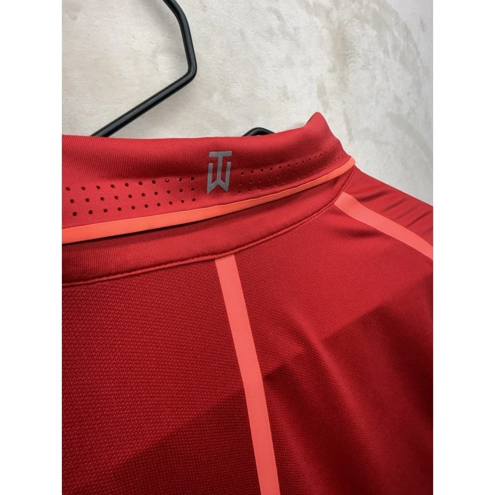 Nike Tiger Woods Collection TW Red Glow Polo Golf Shirt Men XL 639822-657 DriFit
